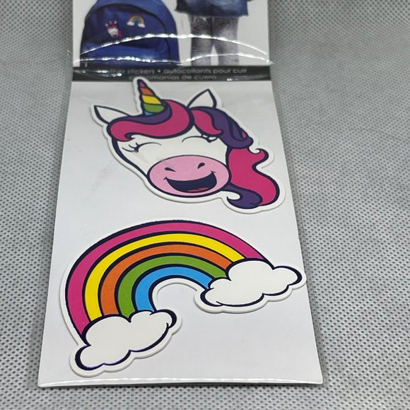 Sandy Lion Unicorn & Rainbow Leather Stickers - Picture 1 of 2